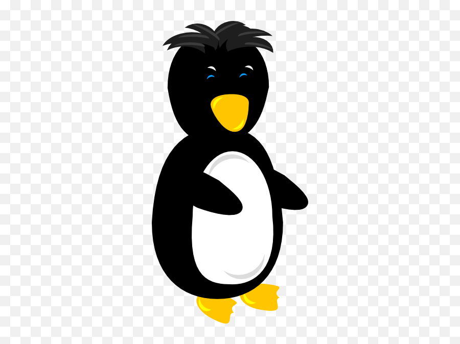 Penguin Clip Art At Clker - Cute Penguin With Hair Emoji,Clipart Penquin