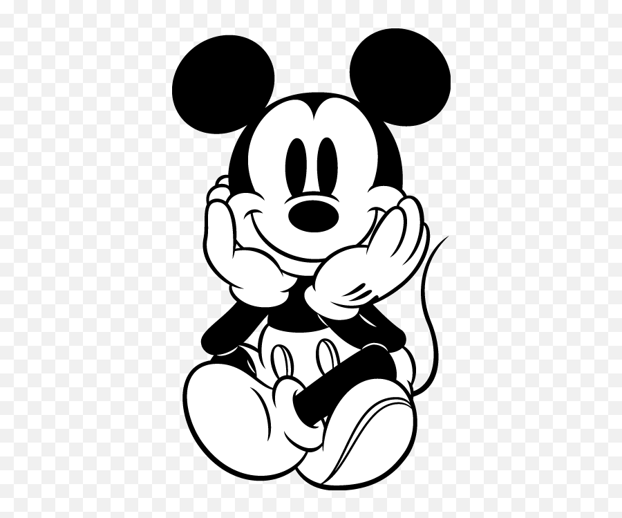 Pin - Mickey Mouse Design Black And White Emoji,Mickey Mouse Black And White Clipart