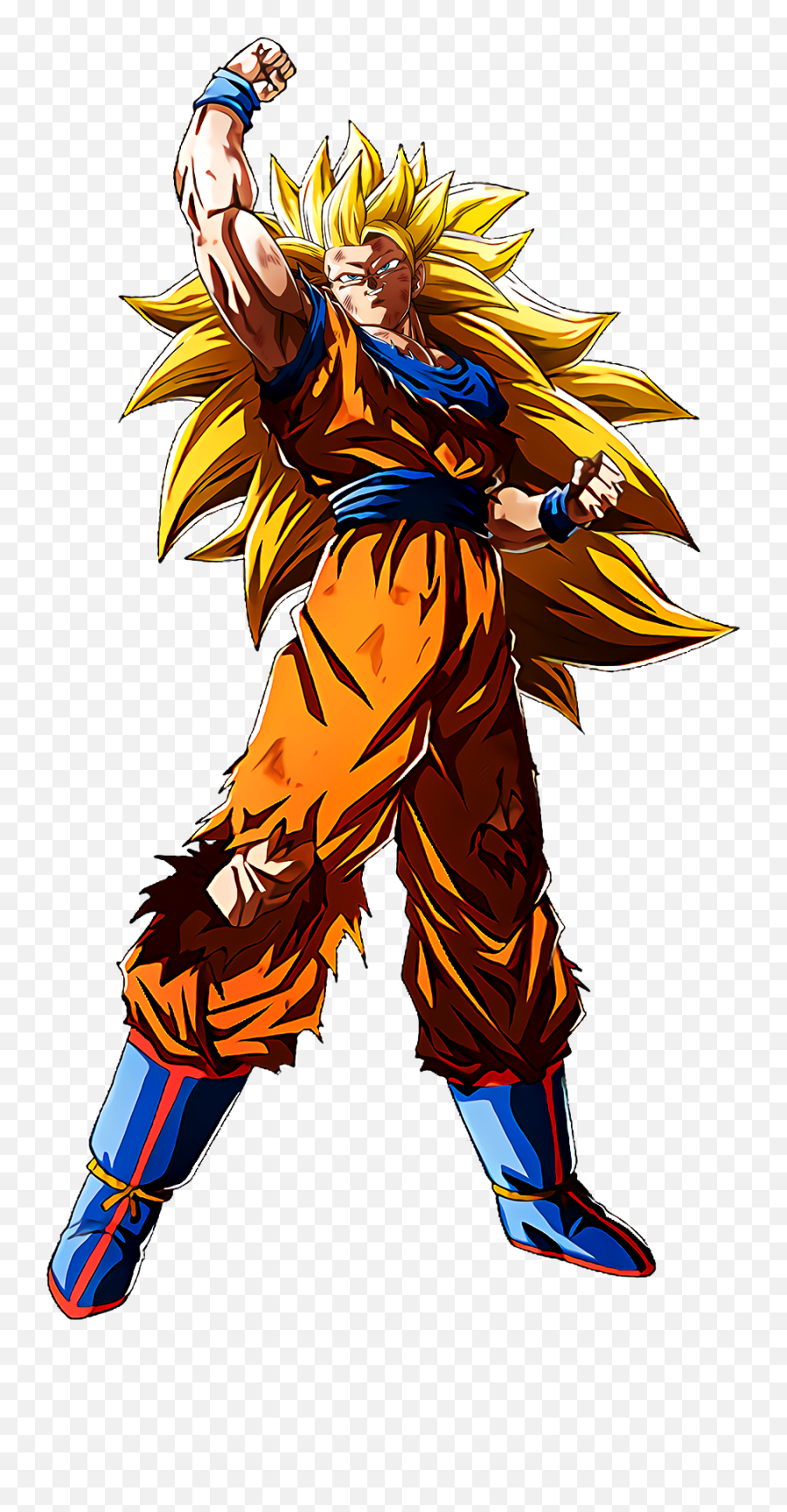 Golden Fist Super Saiyan 3 Goku Render Dragon Ball Z Dokkan - Goku Ssj3 Dokkan Battle Render Emoji,Fist Png