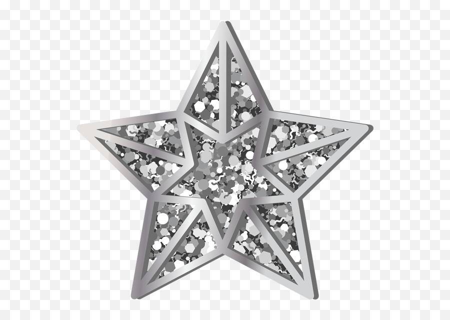 Sliver Stars Clipart Png Png Image With - Clip Art Christmas Star Silver Emoji,Stars Clipart Transparent