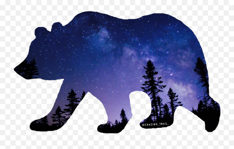 Hey Bear Adirondack Milkyway Sticker By Chasingtrail Emoji,Black Bear Clipart Black And White