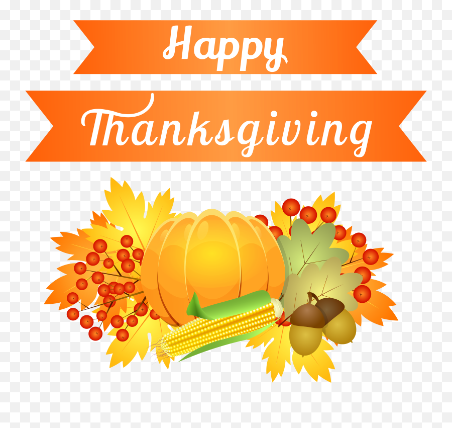Happy Thanksgiving Decoration Png Image - Transparent Background Thanksgiving Day Clipart Emoji,Happy Thanksgiving Clipart