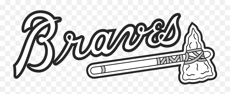 Atlanta Braves Logo Png Transparent - Braves Logo Logo Black And White Emoji,Atlanta Braves Logo