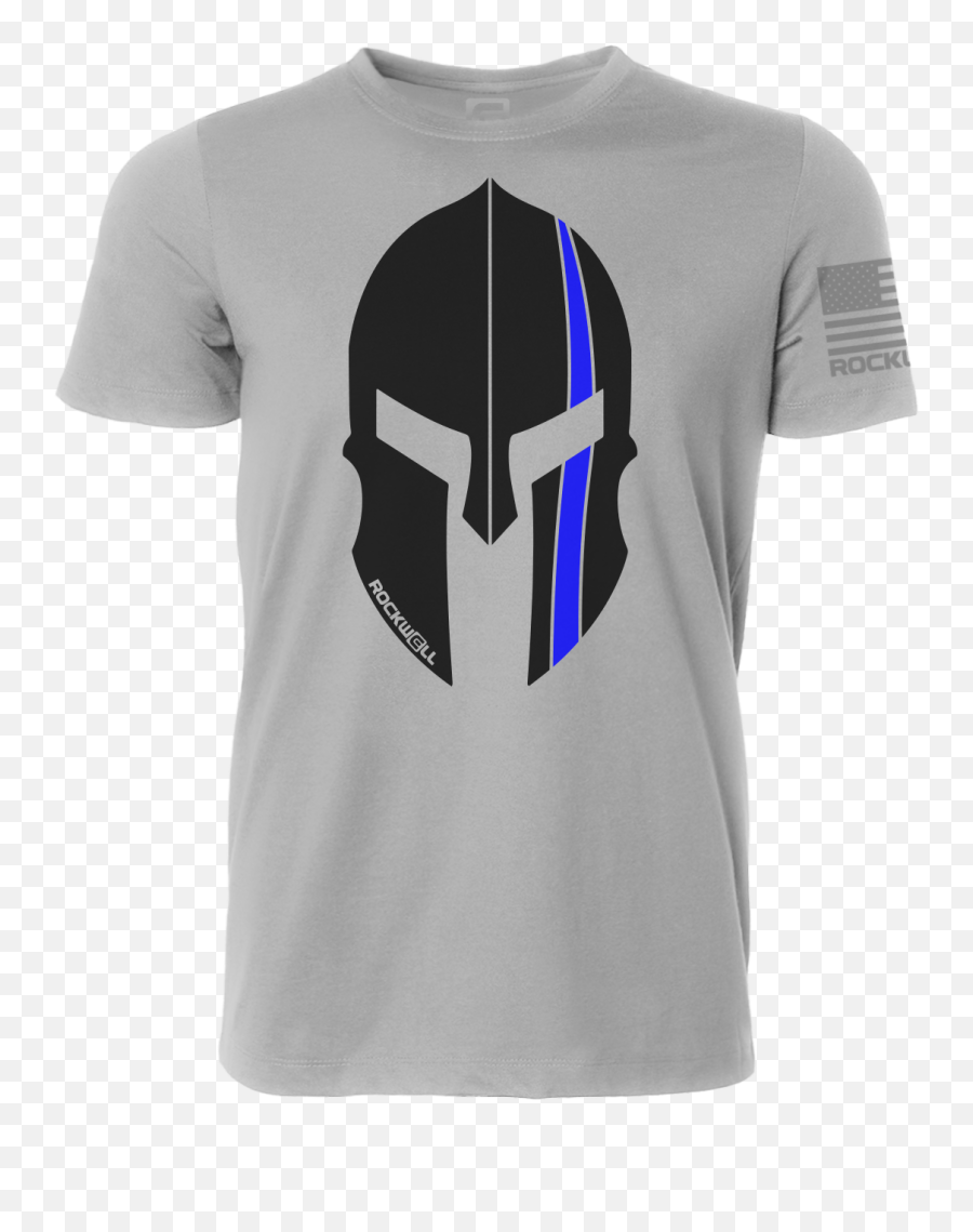 Thin Blue Line Spartan T - Darth Vader Emoji,Spartan Helmet Logo