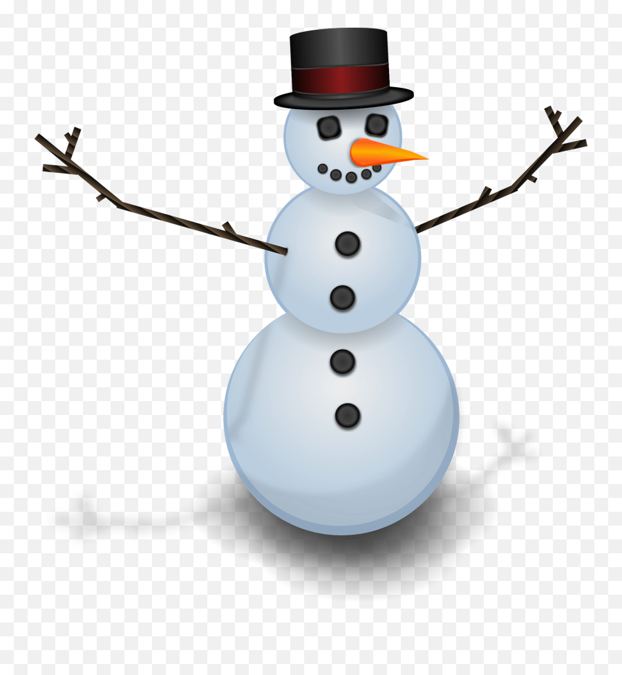 Snowman With Outstretched Arms And Top Hat Clipart Free - Snowman Emoji,Snowman Face Clipart