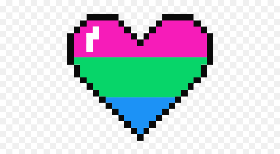 Polysexual Heart Stripe Pixel Flat - Pixel Heart Emoji,Pixel Png