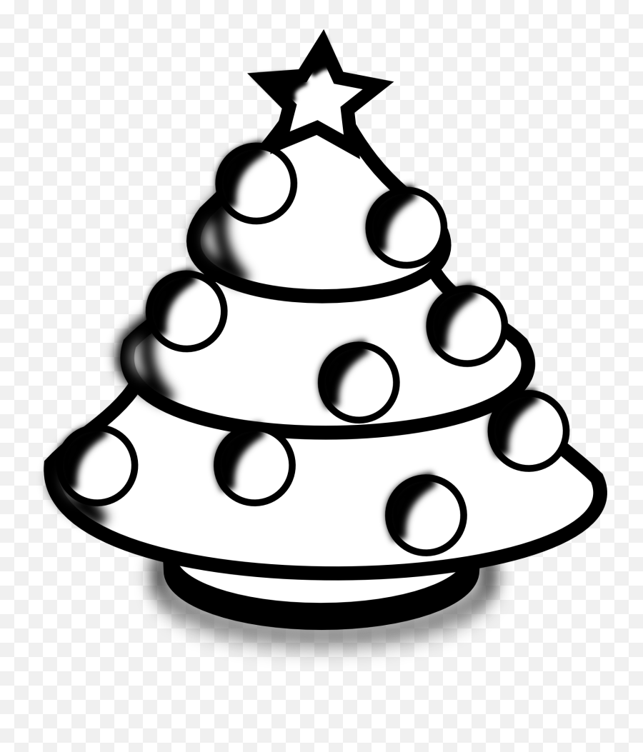 Christmas Tree Black And White Christmas Tree Clipart - Transparent Christmas Clip Art Black And White Emoji,Christmas Tree Clipart