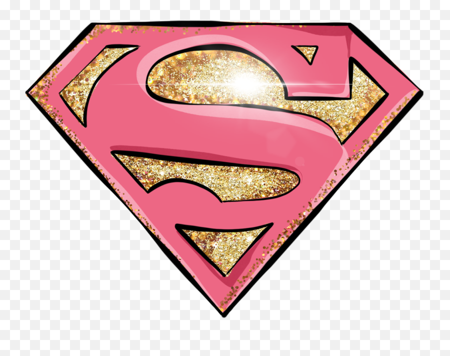 Supergirl Logo Pink S Sticker - Glitter Superman Logo Pink Emoji,Supergirl Logo