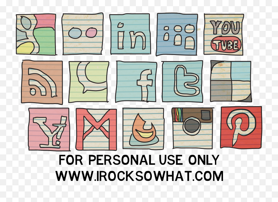 Social Media Logos - Social Media Cartoon Logo Hd Png Social Media Vintage Icons Emoji,Social Media Logos