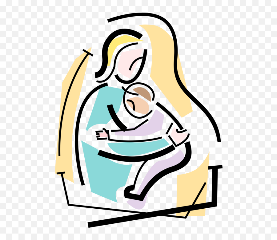Nurturing Mother Holds Infant Child - Vector Image Emoji,Helping People Clipart