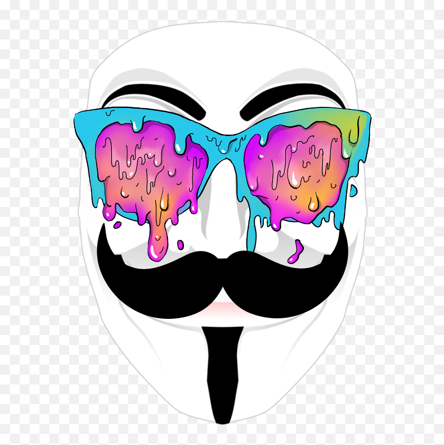 Colorful Colorsplash Popart Anonymous Mask Stickers Emoji,Anonymous Clipart