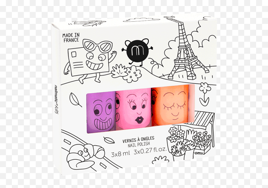 Paris Neon - Nail Polish Set Nail Polish Emoji,Neon Png