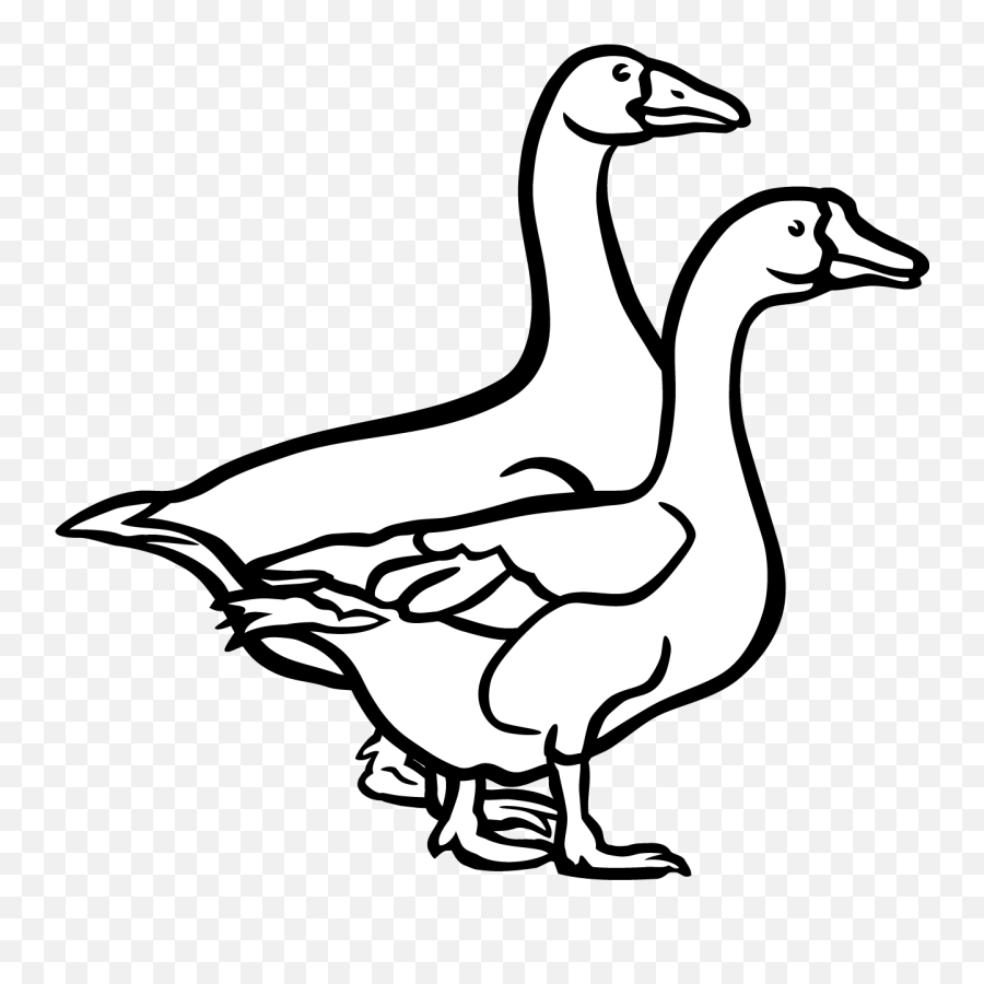 Black And White Duck - Geese Black And White Clip Art Emoji,Duck Clipart Black And White