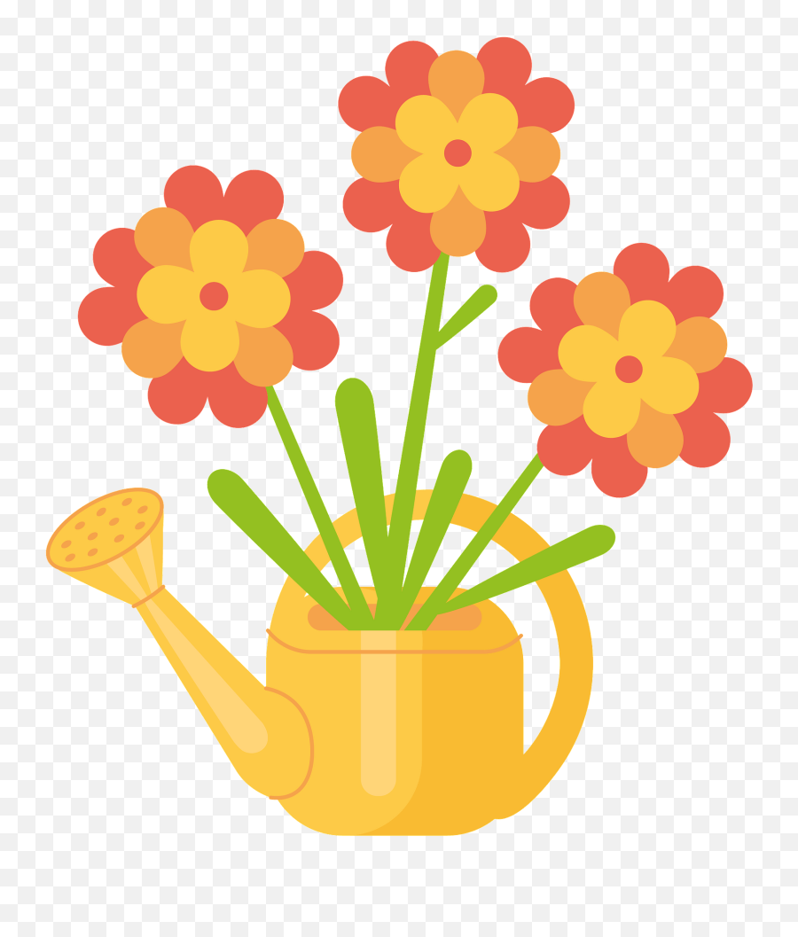 Flowers In Watering Can Clipart - Regadera Con Flores Dibujo Emoji,Watering Can Clipart