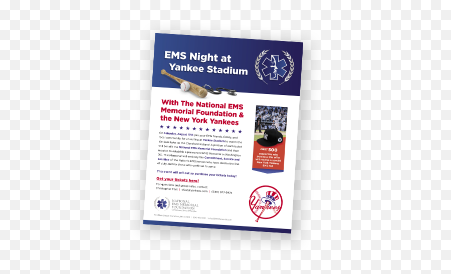 Ems Night At Ny Yankees U2014 Ems Memorial - Banner Emoji,New York Yankees Logo