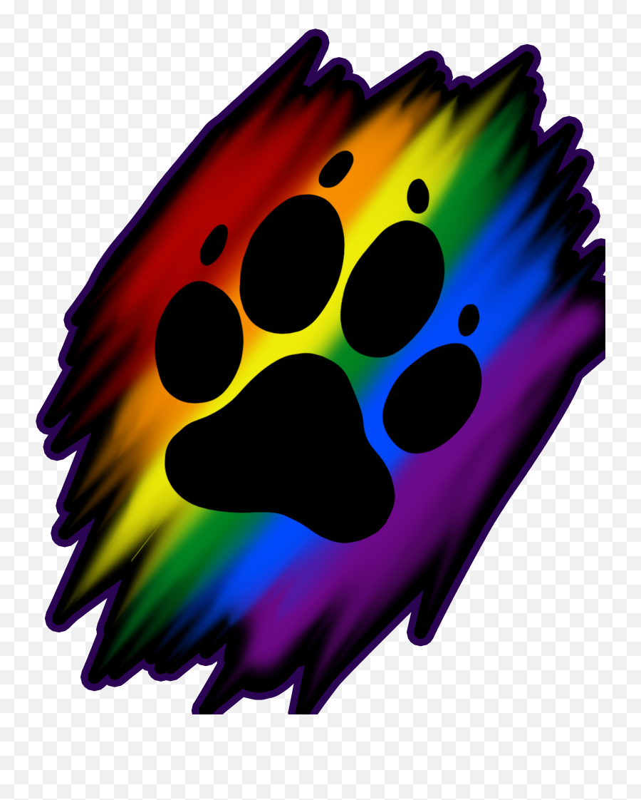 Download Hd Rainbow Clipart Dog - Rainbow Paw Print Art Rainbow Paw Print Emoji,Rainbow Clipart