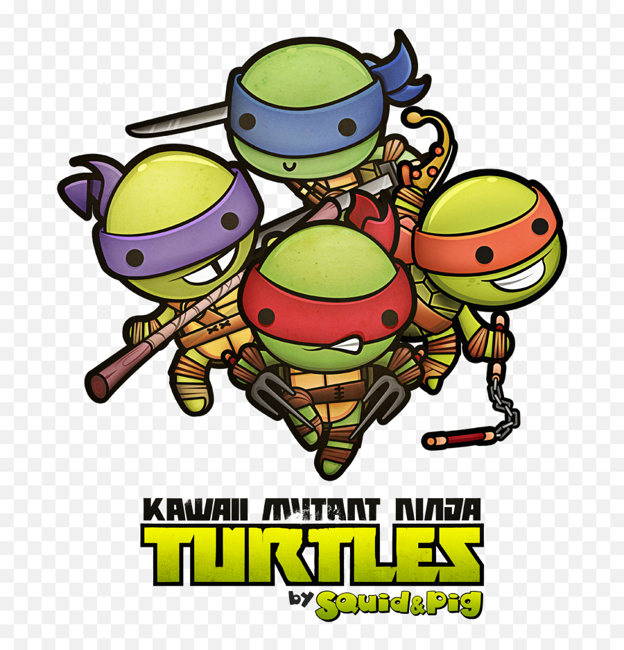 Download Ninja Turtles Clipart Kawaii - Teenage Mutant Ninja Cute Ninja Turtles Png Emoji,Ninja Turtle Clipart