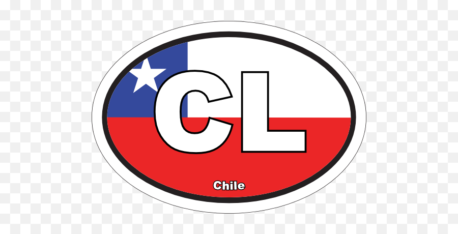 Chile Cl Flag Oval Sticker Emoji,Chile Flag Png