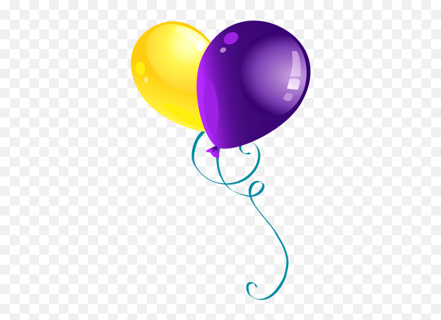 Purple Birthday Balloons Clipart 5 By Candice - Purple And Purple And Yellow Balloons Png Emoji,Birthday Balloons Clipart