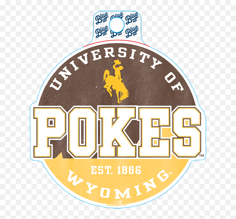Blue 84 Uw Pokes Sticker University Store - Wyoming Cowboys Emoji,Uw Logo