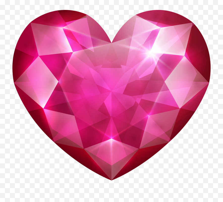 Pink Crystal Heart Png Clip Art Image - Transparent Crystal Heart Png Emoji,Heart Png
