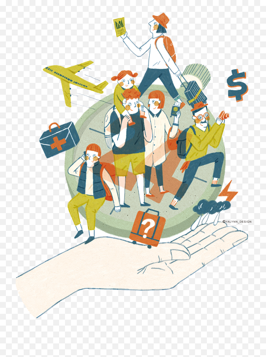 Flat People Travel Illustration Design Cartoon Clipart Emoji,Comic Clipart