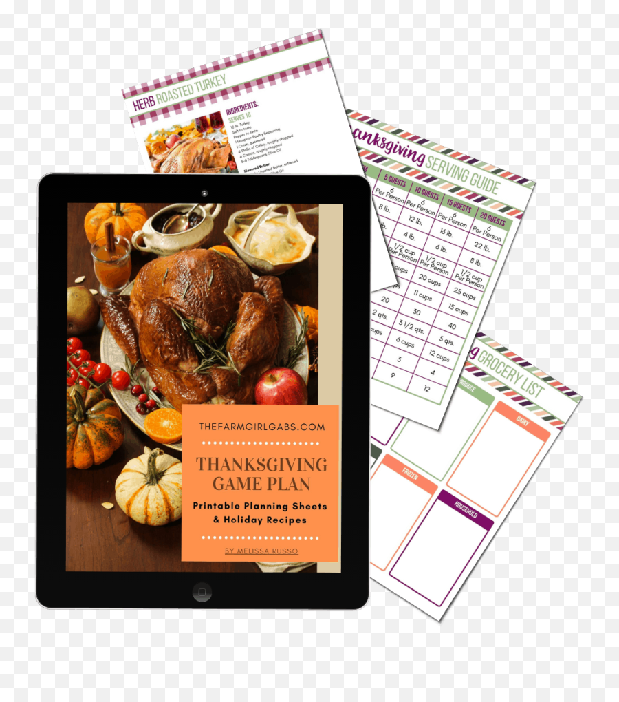 Thanksgiving Game Plan Holiday Planner - The Farm Girl Gabs Emoji,Thanksgiving Dinner Png