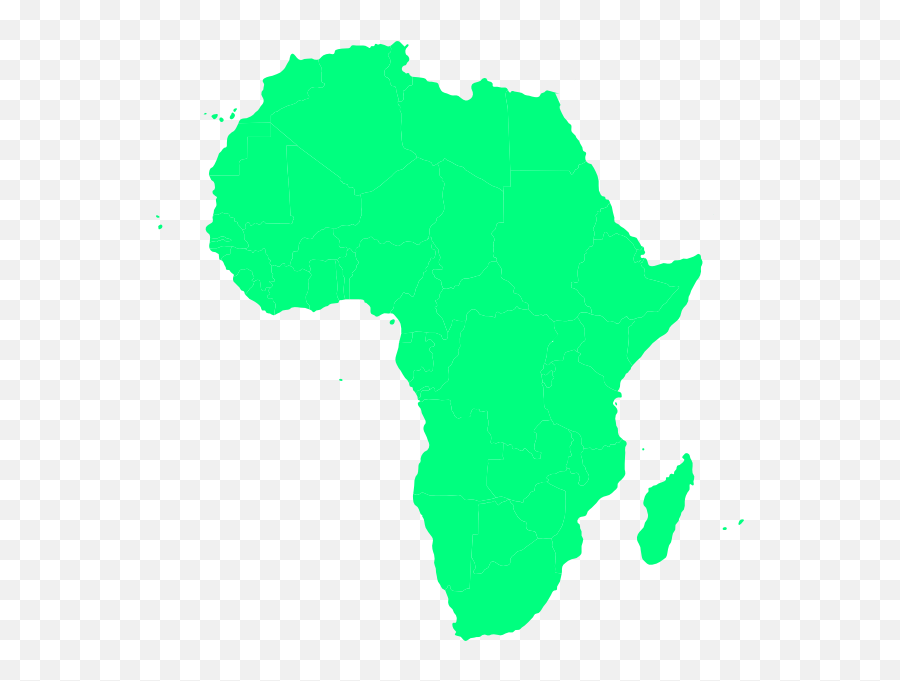 Green Africa Clip Art At Clker - Transparent Africa Map Png Emoji,Africa Clipart