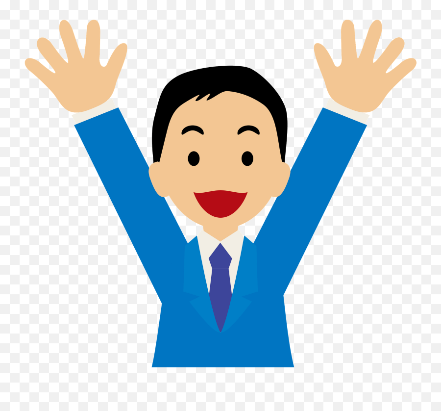 Businessman Is Expressing Joy Clipart Emoji,Joy Clipart