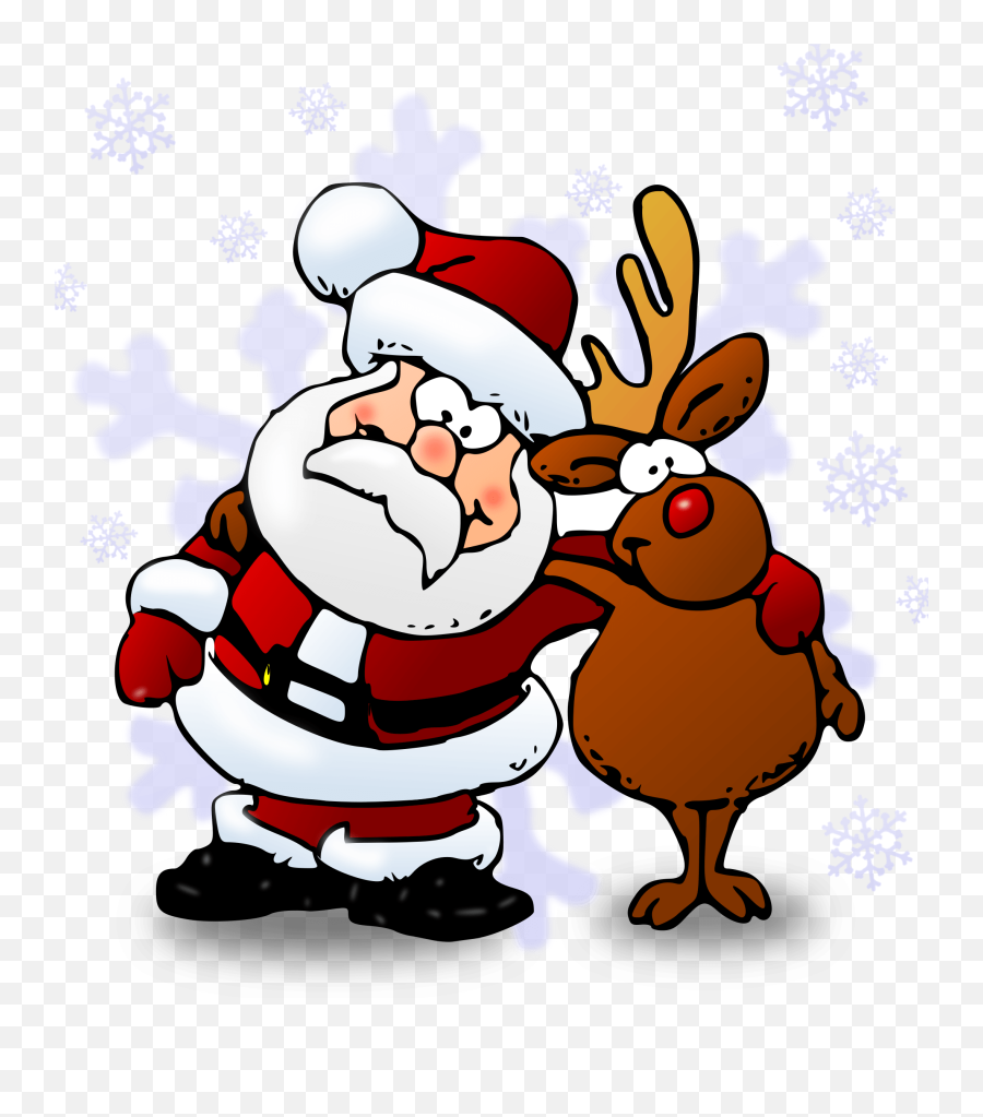Png Clipart - Santa And Rudolph Clipart Emoji,Santa And Reindeer Clipart
