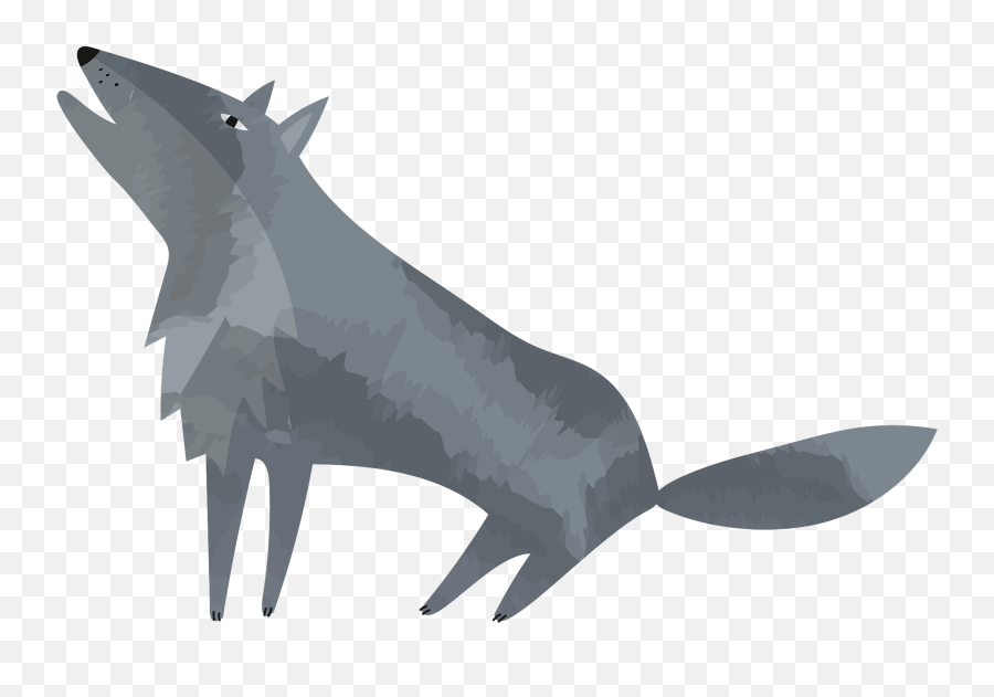 Howling Wolf Clipart - Silver Fox Emoji,Wolf Clipart