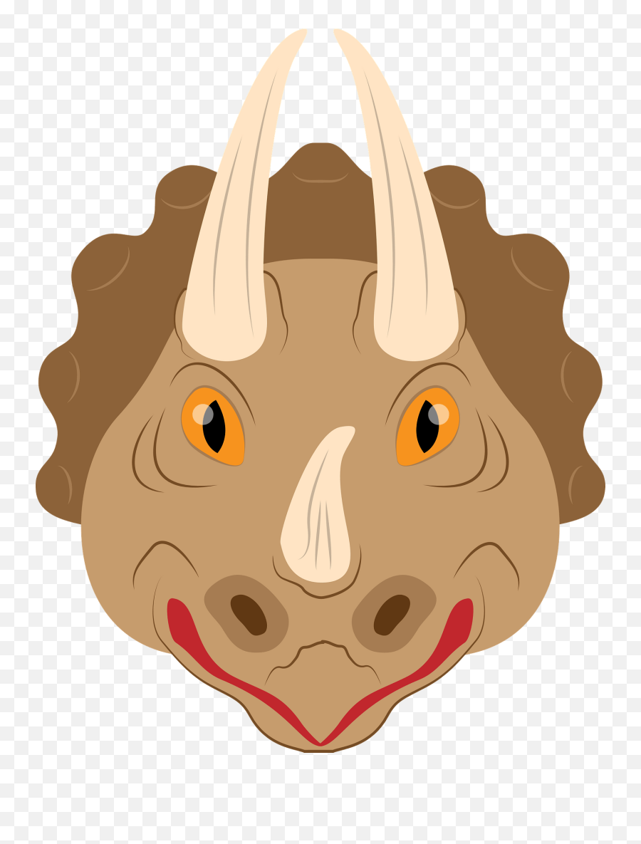 Triceratops Face Clipart - Scary Emoji,Triceratops Clipart