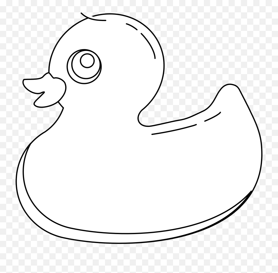 Rubber Duck Black White Line Art Coloring Book Colouring - Outline Of Rubber Duck Black Background Emoji,September Clipart