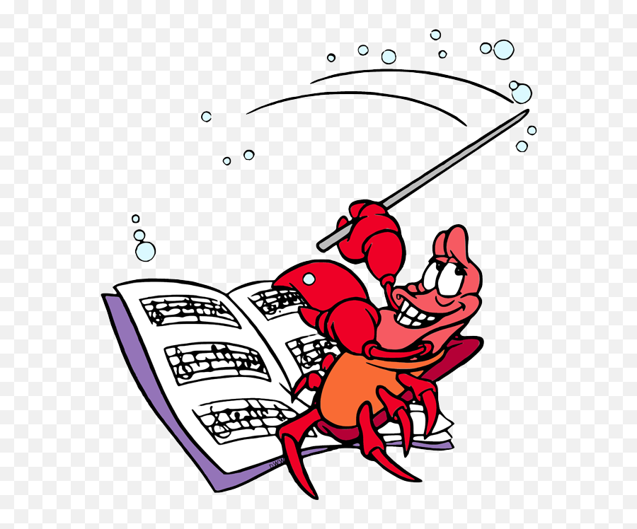 Sebastian The Crab Clip Art - Sebastian Little Mermaid Conductor Emoji,Orchestra Clipart