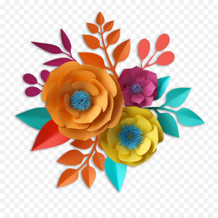 Paper Flowers Transparent Png Image - Flower On Grey Background Emoji,Mexican Flowers Png