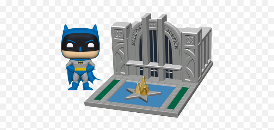 Justice League - Batman With Hall Of Justice Pop Town Vinyl Emoji,Justice League Transparent