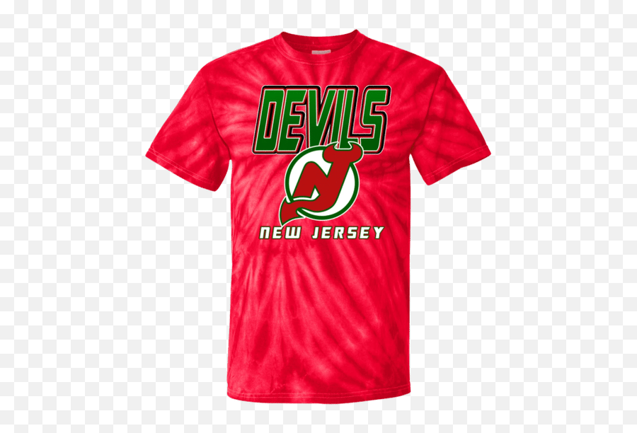 New Jersey Devils 80u0027s Green Retro Nhl Tie - Dye Shirt Emoji,New Jersey Devils Logo Png
