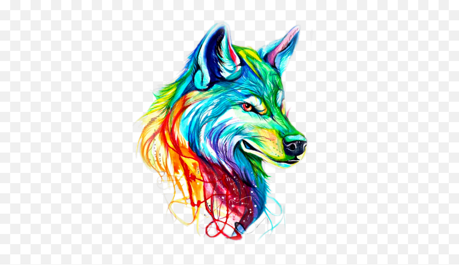 Cool Wolf Drawings With Color - 480x480 Png Clipart Download Cool Wolf Png Transparent Emoji,Wolf Transparent