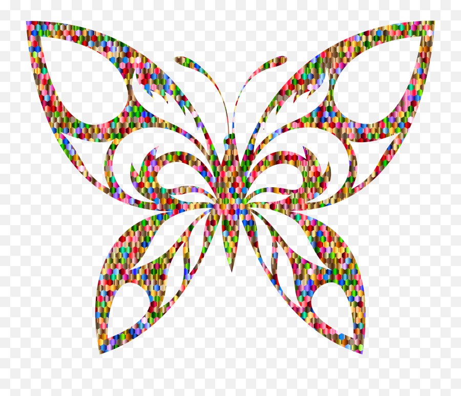 Vibrant Colors Transparent Image - Tribal Butterfly Silhouette Emoji,Transparent Colors