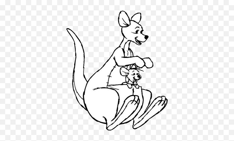 Kangaroo Clipart Png - Kangaroo Drawing Drawing Kangaroo Kangaroo Winnie The Pooh Coloring Emoji,Kangaroo Clipart