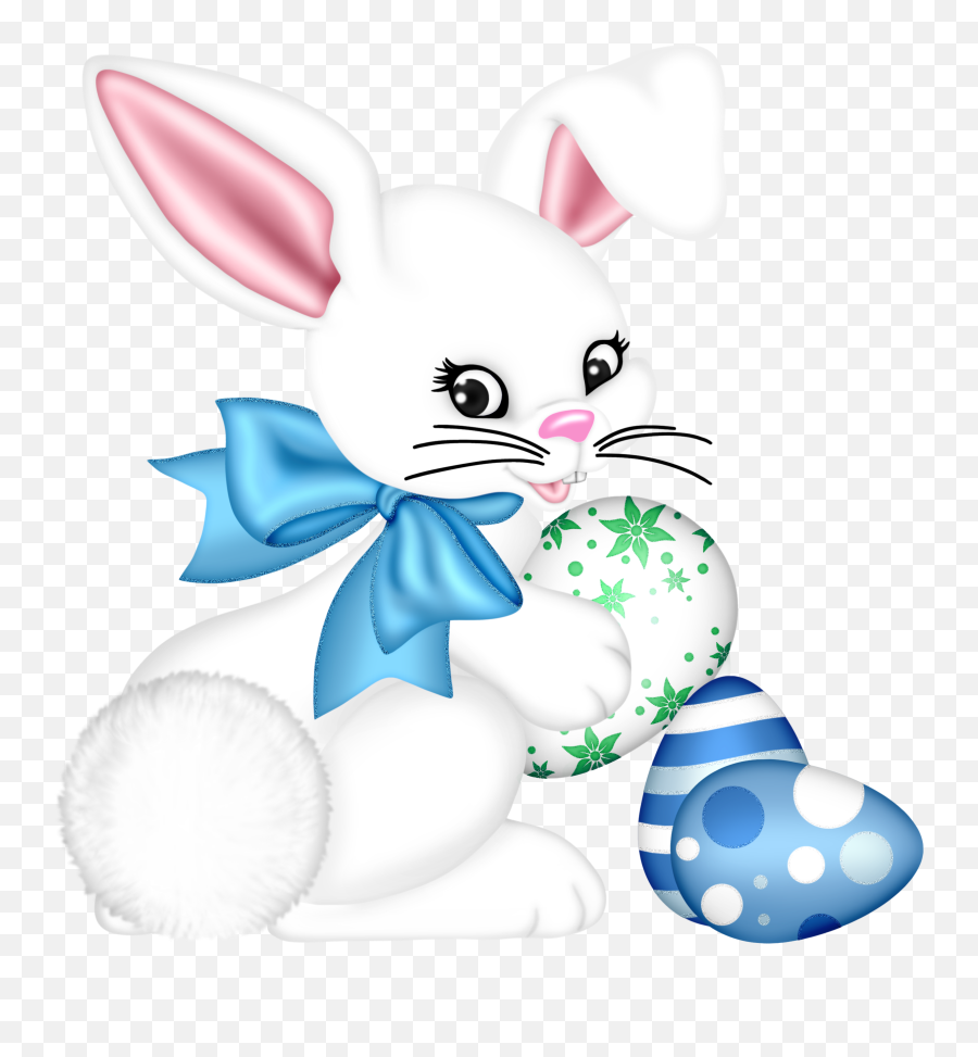 Download Transparent Easter Bunny And Egg Png Clipart - Bunny Easter Animated Gifs Emoji,Bunny Png