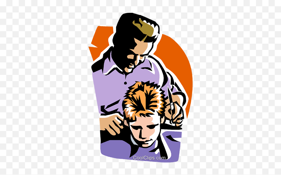 Boy Getting A Hair Cut Royalty Free Emoji,Hair Cut Clipart