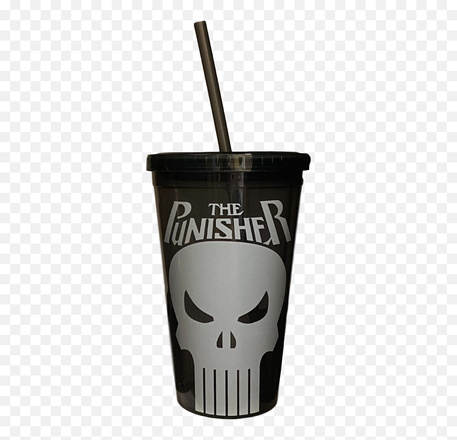 The Punisher Skull Black And White 16 Oz Hard Plastic Cup Emoji,Punisher Skull Logo
