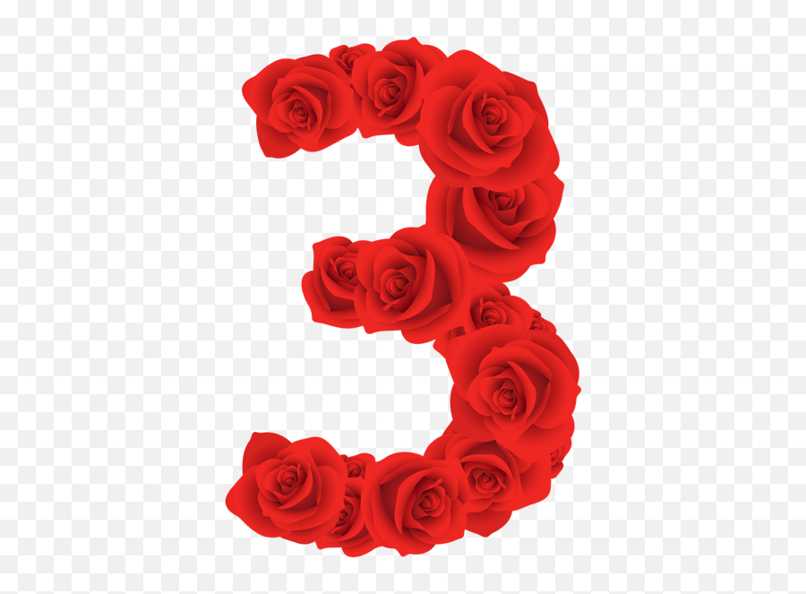 Red Roses Three Number Transparent Png - Stickpng Emoji,Red Rose Transparent