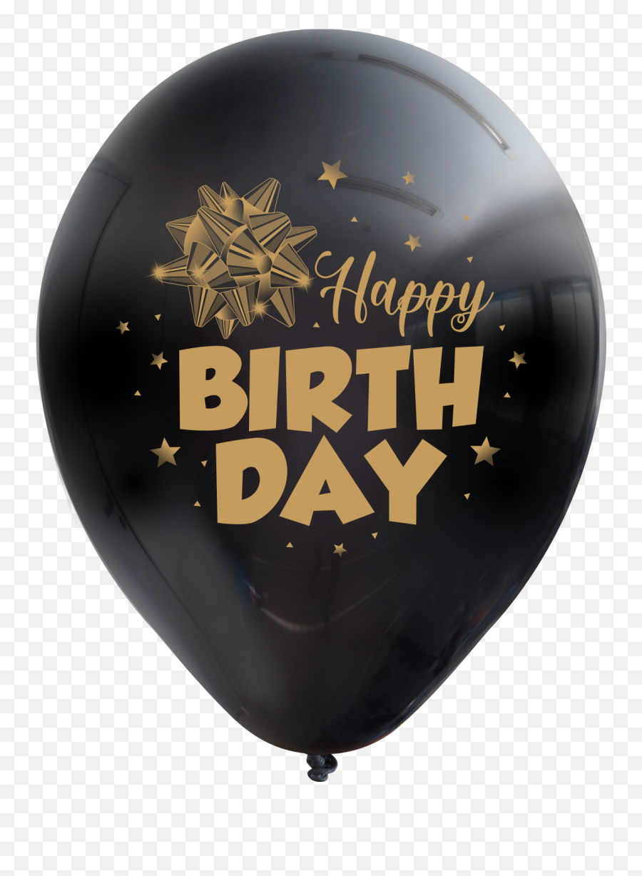 12 Happy Birthday Black Balloon Gold Print Latex Balloons Emoji,Incredibles Logo Printable