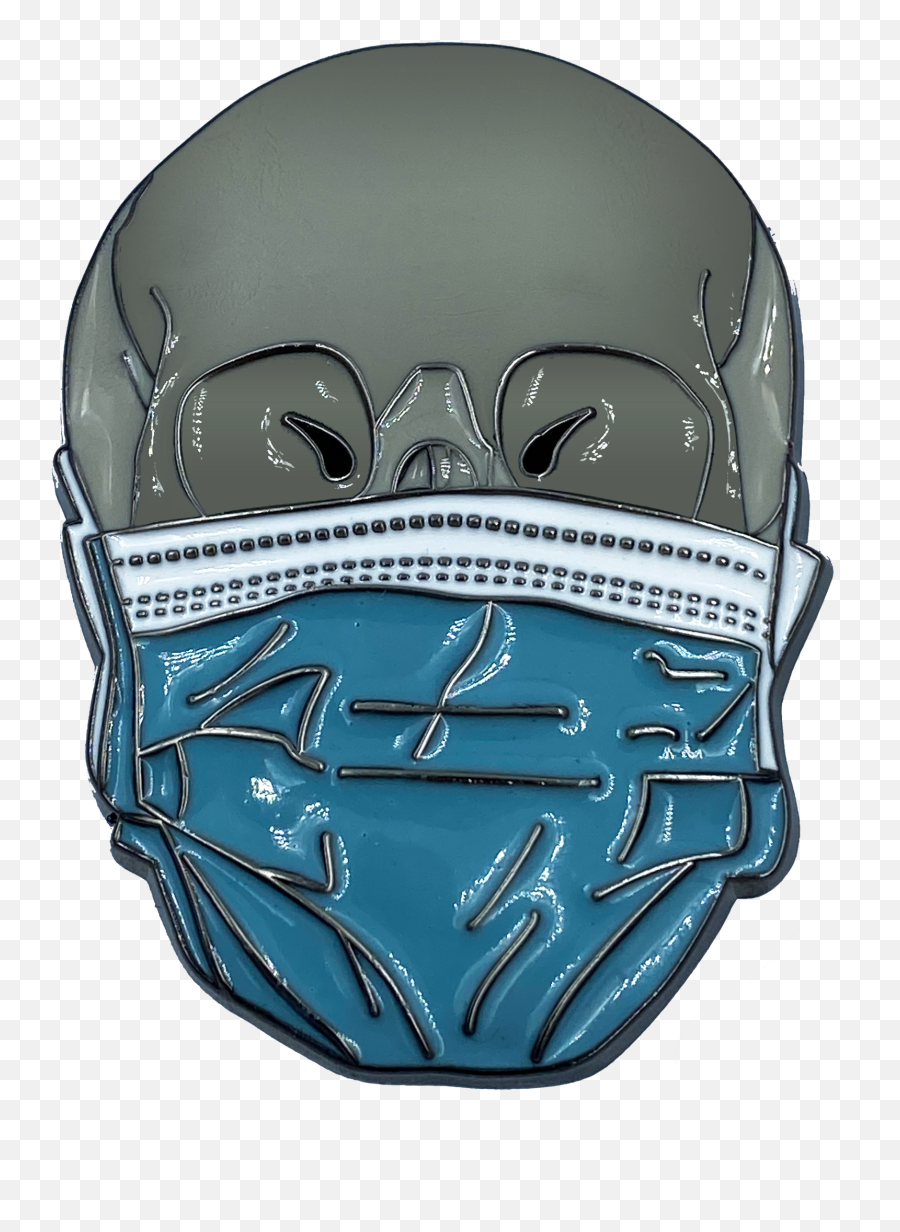 Ee - 010 Skull Mask Pin Essential Worker Police Nurse Truck Emoji,Skull Mask Png