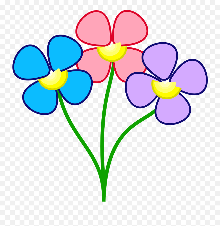 Colorful Flowers Clip Art Png - Colorful Flowers Clipart Free Emoji,Flowers Clipart