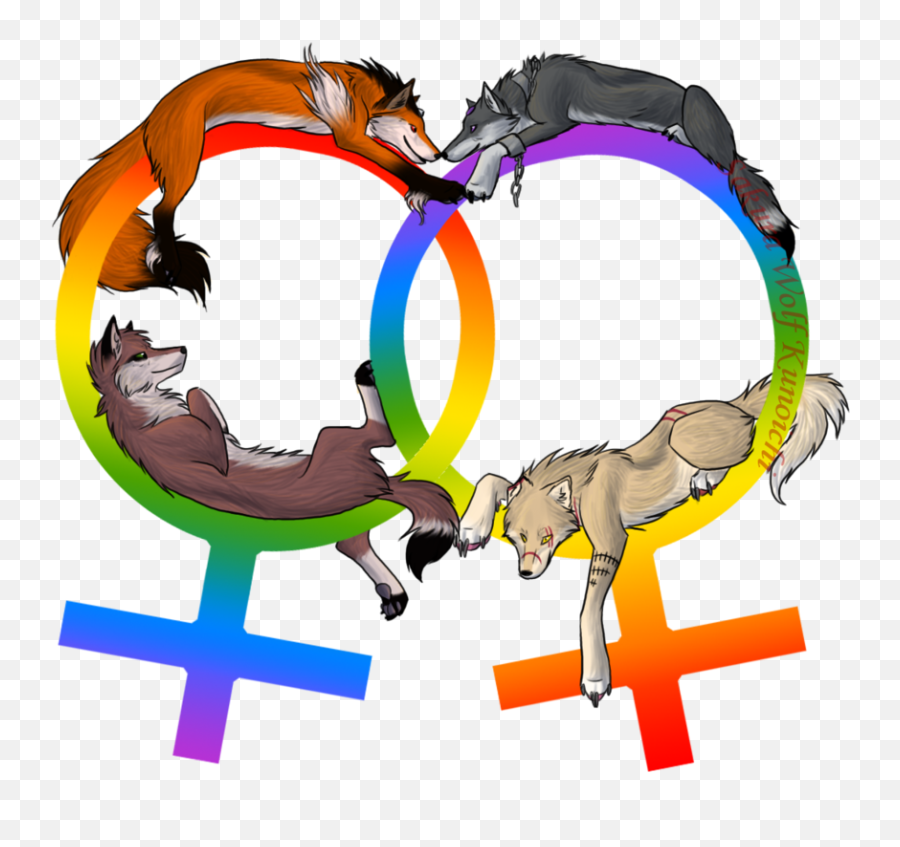 Anime Lesbian Wolves - Wolf Clipart Full Size Clipart Illustration Emoji,Lesbian Clipart