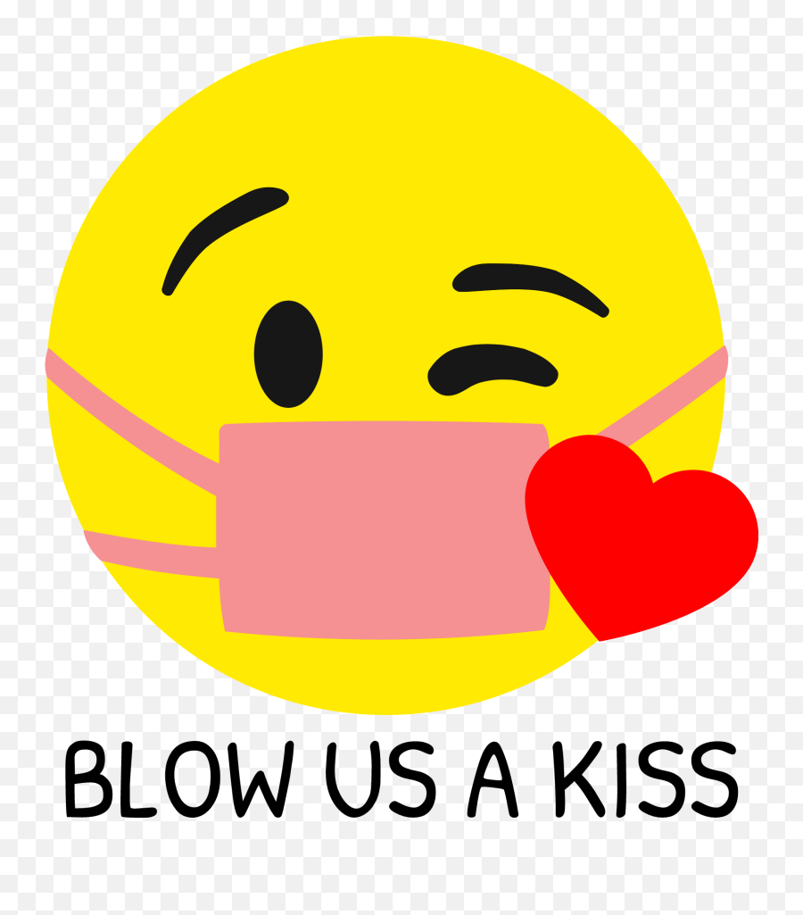 Face Masks - Blow Kiss With Mask Emoji,Kiss Logo