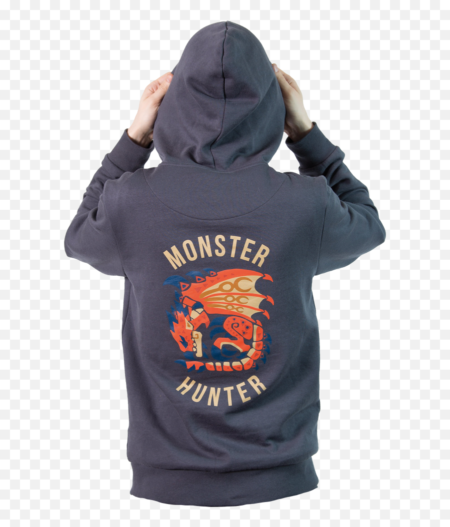 Monster Hunter World Zip - Up Hoodie Rathalos Monster Hunter Hoodie Emoji,Monster Hunter World Logo